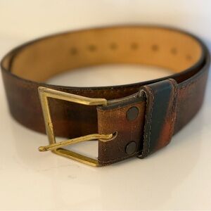 Dante leather belt size 30-32 Cheyanne antique steerhide, solid brass buckle